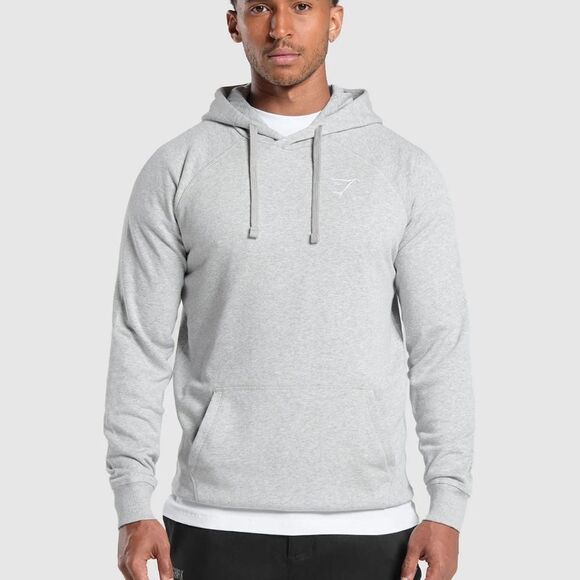 Gymshark Crest Hoodie Marled Grey Men’s Small - Picture 1 of 3